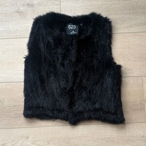 Black Rabbit Fur Vest